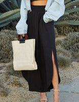 Maxi skirt w/ pockets (Black)